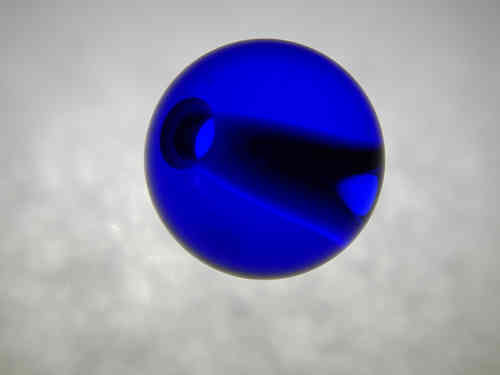 SCHÄFER GLAS SHOP Glaskugel ca. 35 mm mit Durchgangsloch, poliert, rundgeschliffen, safir