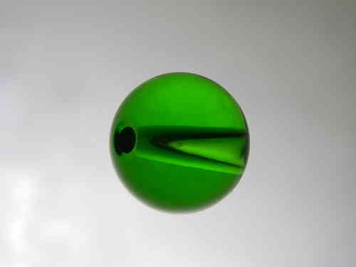 SCHÄFER GLAS SHOP 2er-Set Glaskugel ca. 20 mm mit Durchgangsloch, poliert, rundgeschliffen, grün