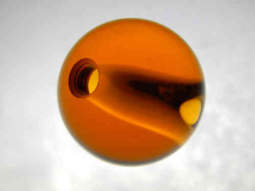 SCHÄFER GLAS SHOP Glaskugel ca. 30 mm mit Durchgangsloch, poliert, rundgeschliffen, topas
