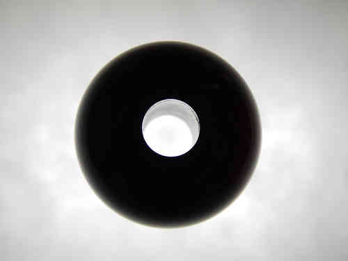 SCHÄFER GLAS SHOP Glaskugel ca. 50 mm mit Durchgangsloch, poliert, rundgeschliffen, schwarz