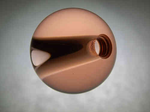SCHÄFER GLAS SHOP Glaskugel ca. 35 mm mit Durchgangsloch, poliert und rundgeschliffen, rosa