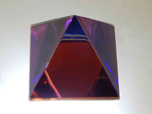 SCHÄFER GLAS SHOP Glaspyramide 25x25 mm, bermuda blau/CAL, mit Filz am Boden